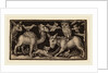 Owl on Back of Donkey, Bird on Back of Camel with Other Animals by Nicolaes de Bruyn