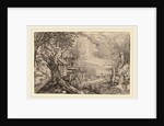 formerly Jacques de Gheyn II, Landscape with Log House near a River by Anonymous