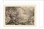 formerly Jacques de Gheyn II, Landscape with Log House near a River by Anonymous