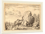 Two Men Seated at the Foot of a High Rock by Allart van Everdingen
