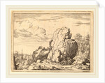 Two Men Seated at the Foot of a High Rock by Allart van Everdingen