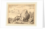 Two Men Seated at the Foot of a High Rock by Allart van Everdingen