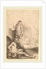 Nude Man Seated and Nude Man Standing, with a Woman and Baby in the Background, c. 1646 by Rembrandt van Rijn