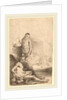 Nude Man Seated and Nude Man Standing, with a Woman and Baby in the Background, c. 1646 by Rembrandt van Rijn
