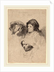 Three Heads of Women, One Asleep, 1637 by Rembrandt van Rijn