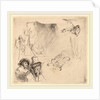Sheet of Studies including a Woman Lying Ill in Bed by Rembrandt van Rijn