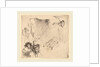 Sheet of Studies including a Woman Lying Ill in Bed by Rembrandt van Rijn