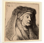 Bust of an Old Woman in a Furred Cloak and Heavy Headdress, 1631 by Rembrandt van Rijn and Studio of Rembrandt van Rijn