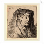 Bust of an Old Woman in a Furred Cloak and Heavy Headdress, 1631 by Rembrandt van Rijn and Studio of Rembrandt van Rijn