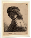 Self-Portrait in a Cap and Scarf with the Face Dark, 1633 by Rembrandt van Rijn