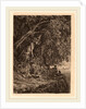 Couple Resting on a Cliff by Alexandre Calame