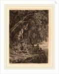 Couple Resting on a Cliff by Alexandre Calame