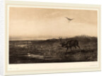 Le Soir. Cerf et Herons, Swiss by Karl Bodmer