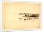Rocklined Beach with Distant Boats by William Stanley Haseltine