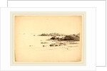 Rocklined Beach with Distant Boats by William Stanley Haseltine
