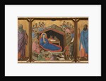 Italian, The Nativity with the Prophets Isaiah and Ezekiel, tempera on single panel by Duccio di Buoninsegna