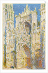 Rouen Cathedral, West Façade, Sunlight, 1894 by Claude Monet