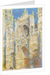 Rouen Cathedral, West Façade, Sunlight, 1894 by Claude Monet