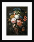German, A Hanging Bouquet of Flowers, probably 1665-1670 by Abraham Mignon