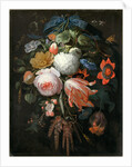 German, A Hanging Bouquet of Flowers, probably 1665-1670 by Abraham Mignon