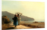 Two Women Chatting by the Sea, St. Thomas, 1856 by Camille Pissarro