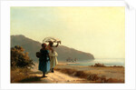 Two Women Chatting by the Sea, St. Thomas, 1856 by Camille Pissarro