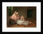 Muslim Lady Reclining An Indian Girl with a Hookah, by Francesco Renaldi