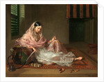 Muslim Lady Reclining An Indian Girl with a Hookah, by Francesco Renaldi