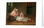 Muslim Lady Reclining An Indian Girl with a Hookah, by Francesco Renaldi