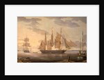 Ships in harbor by Robert Salmon
