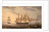 Ships in harbor by Robert Salmon