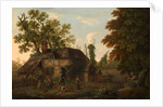 Hop Pickers Outside a Cottage by George Smith