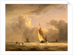 Fishing Smack and Other Vessels in a Strong Breeze Shipping in a Choppy Sea; Storm Approaching by Joseph Stannard