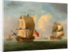 An English Sloop and a Frigate in a Light Breeze by Francis Swaine