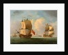 An English Sloop and a Frigate in a Light Breeze by Francis Swaine