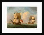 An English Sloop and a Frigate in a Light Breeze by Francis Swaine