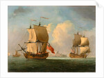 An English Sloop and a Frigate in a Light Breeze by Francis Swaine