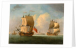 An English Sloop and a Frigate in a Light Breeze by Francis Swaine