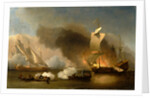 An Action off the Barbary Coast with Galleys and English Ships by William van de Velde the Younger