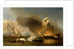 An Action off the Barbary Coast with Galleys and English Ships by William van de Velde the Younger