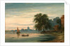 A View along the Thames towards Chelsea Old Church, London by John Varley