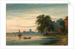 A View along the Thames towards Chelsea Old Church, London by John Varley