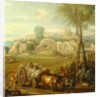 Haycart Passing a Ruined Abbey by John Wootton