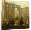 Rievaulx Abbey Riders Pausing by the Ruins of Rievaulx Abbey by John Wootton