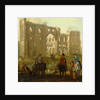Rievaulx Abbey Riders Pausing by the Ruins of Rievaulx Abbey by John Wootton