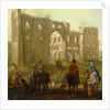 Rievaulx Abbey Riders Pausing by the Ruins of Rievaulx Abbey by John Wootton