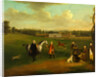 Leak Okeover, Rev. John Allen and Captain Chester at Okeover Hall by Arthur Devis