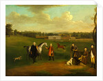 Leak Okeover, Rev. John Allen and Captain Chester at Okeover Hall by Arthur Devis