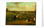Leak Okeover, Rev. John Allen and Captain Chester at Okeover Hall by Arthur Devis
