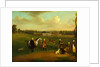 Leak Okeover, Rev. John Allen and Captain Chester at Okeover Hall by Arthur Devis